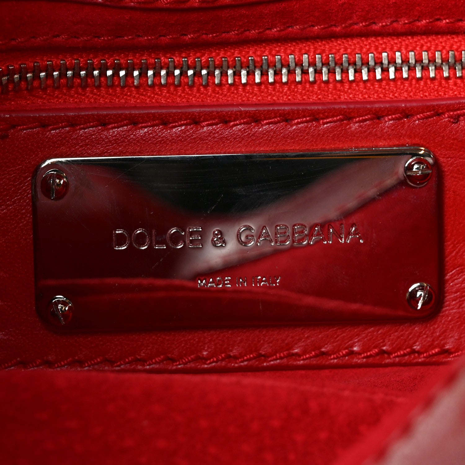 Dolce & Gabbana Snakeskin Eel O-Ring Baguette Shoulder Bag Red 6 of 9