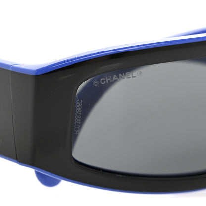 Chanel Acetate Cat Eye Sunglasses 6057 Black Blue 7 of 8