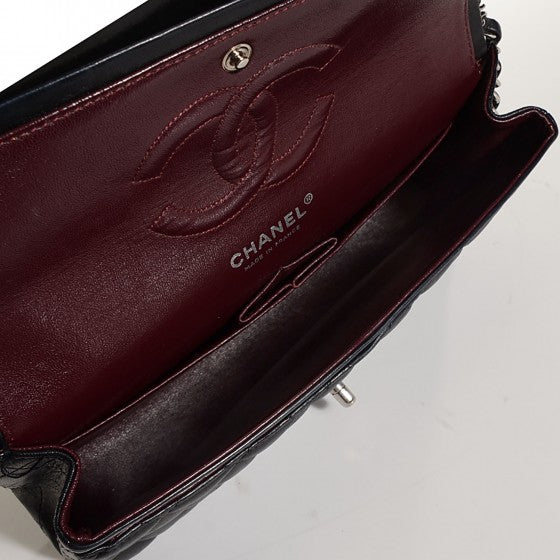 Chanel Lambskin Quilted Medium Double Flap Black 22 of 26