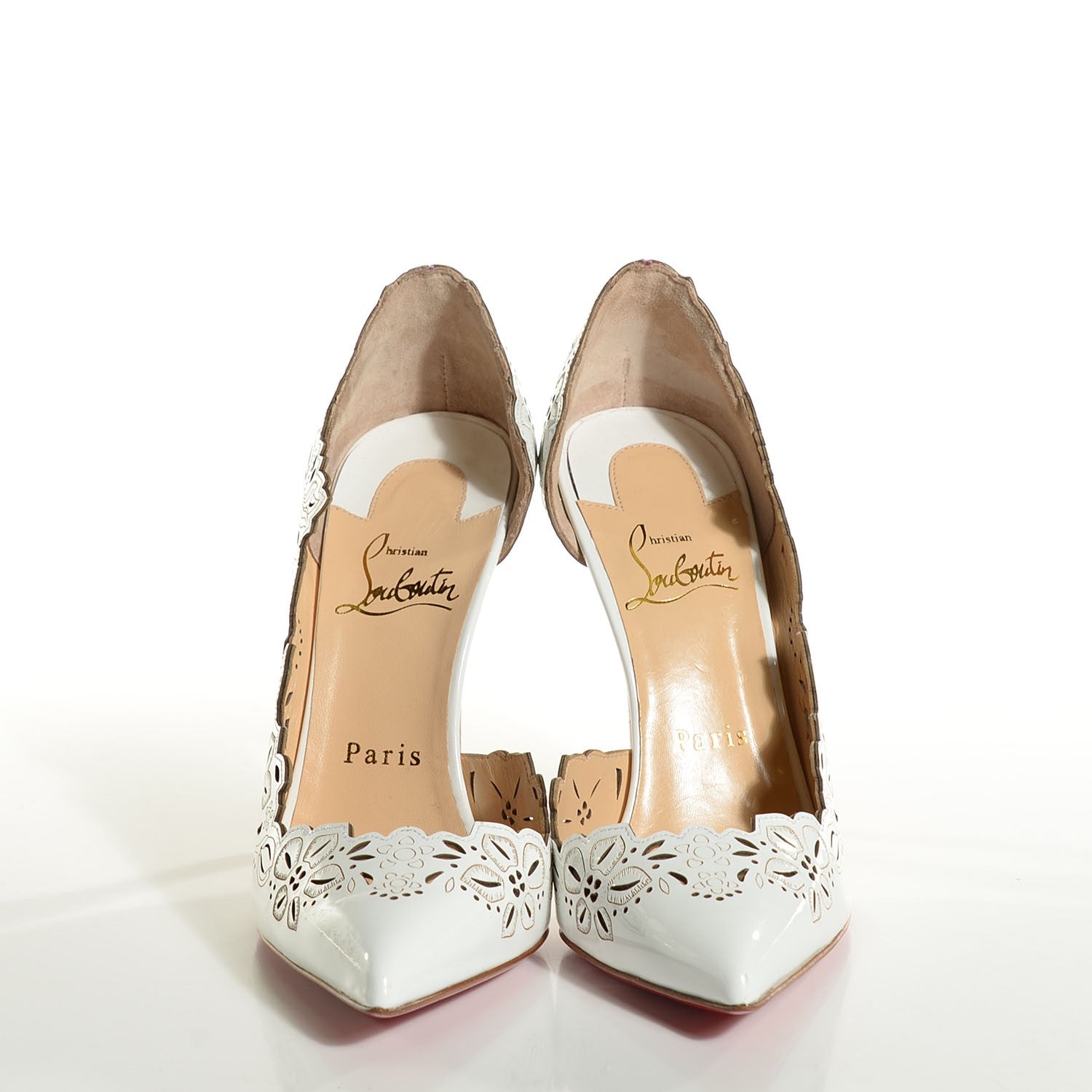 Christian Louboutin Patent Calf Beloved Laser Cut 100 Pumps 36 White 2 of 7