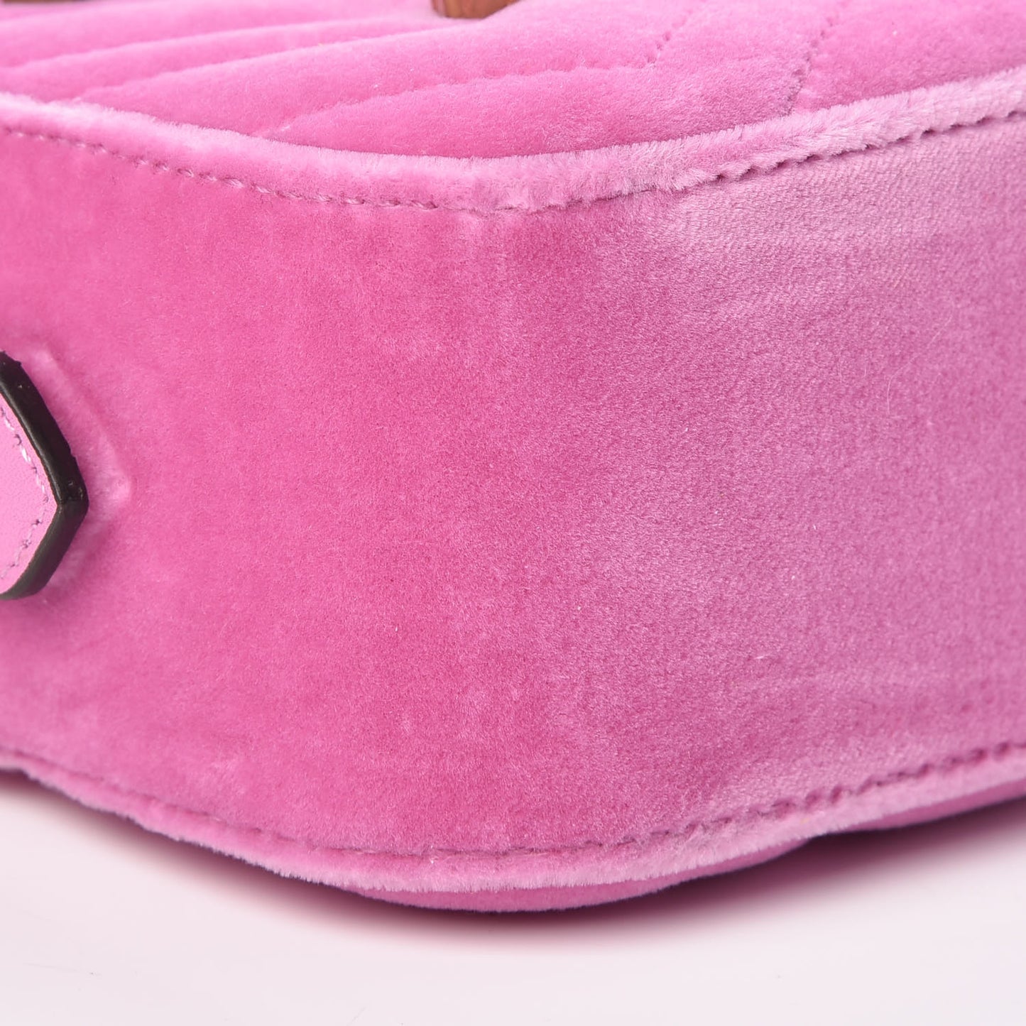 Velvet Matelasse Marquise Crystals Mini GG Marmont Chain Shoulder Bag Malva