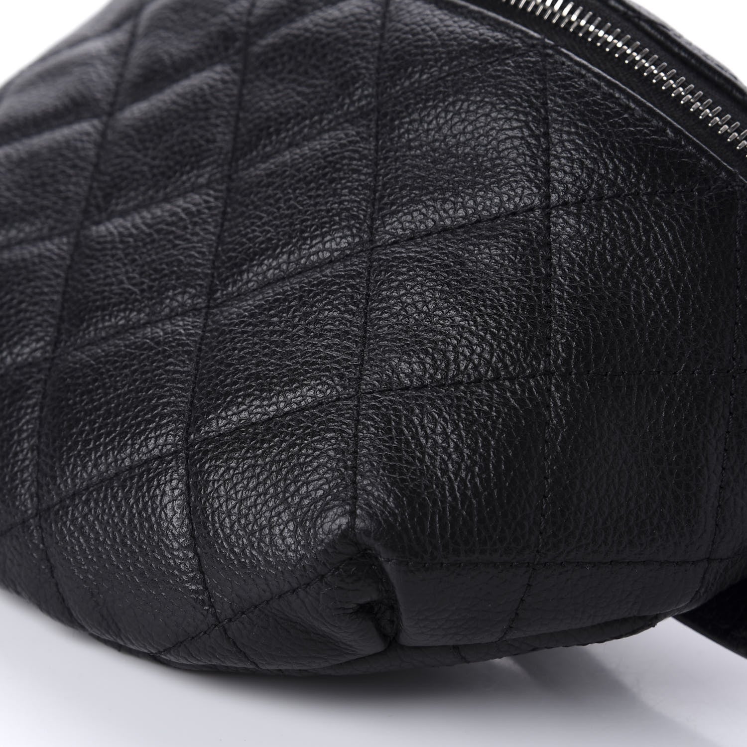 Chanel Grained Calfskin Quilted Waist Belt Bag Black 7 of 11