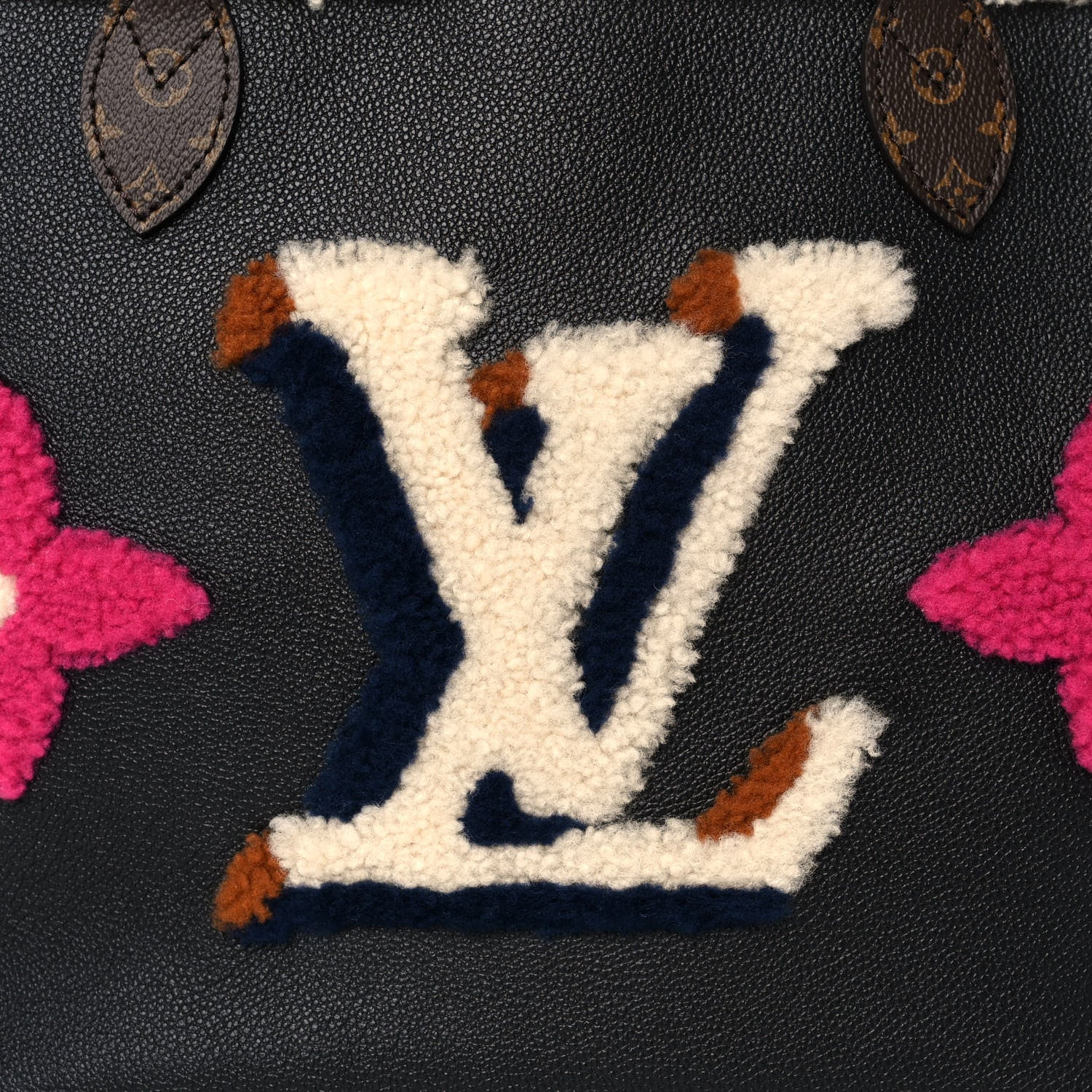 Louis Vuitton Calfskin Monogram Teddy Neverfull MM Black 8 of 10