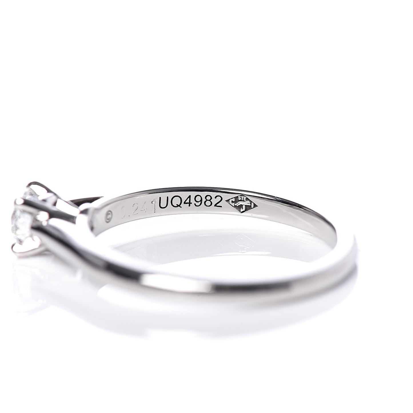 Platinum Diamond .24ct Solitaire Engagement Ring 49 4.75