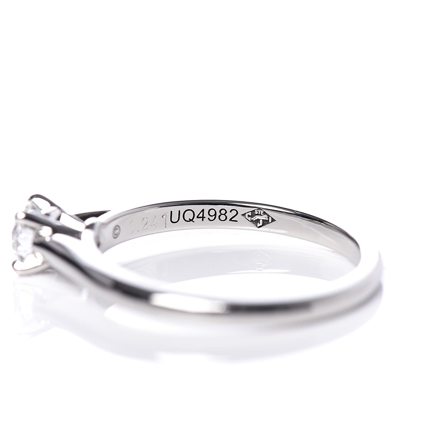 Cartier Platinum Diamond .24ct Solitaire Engagement Ring 49 4.75 6 of 6