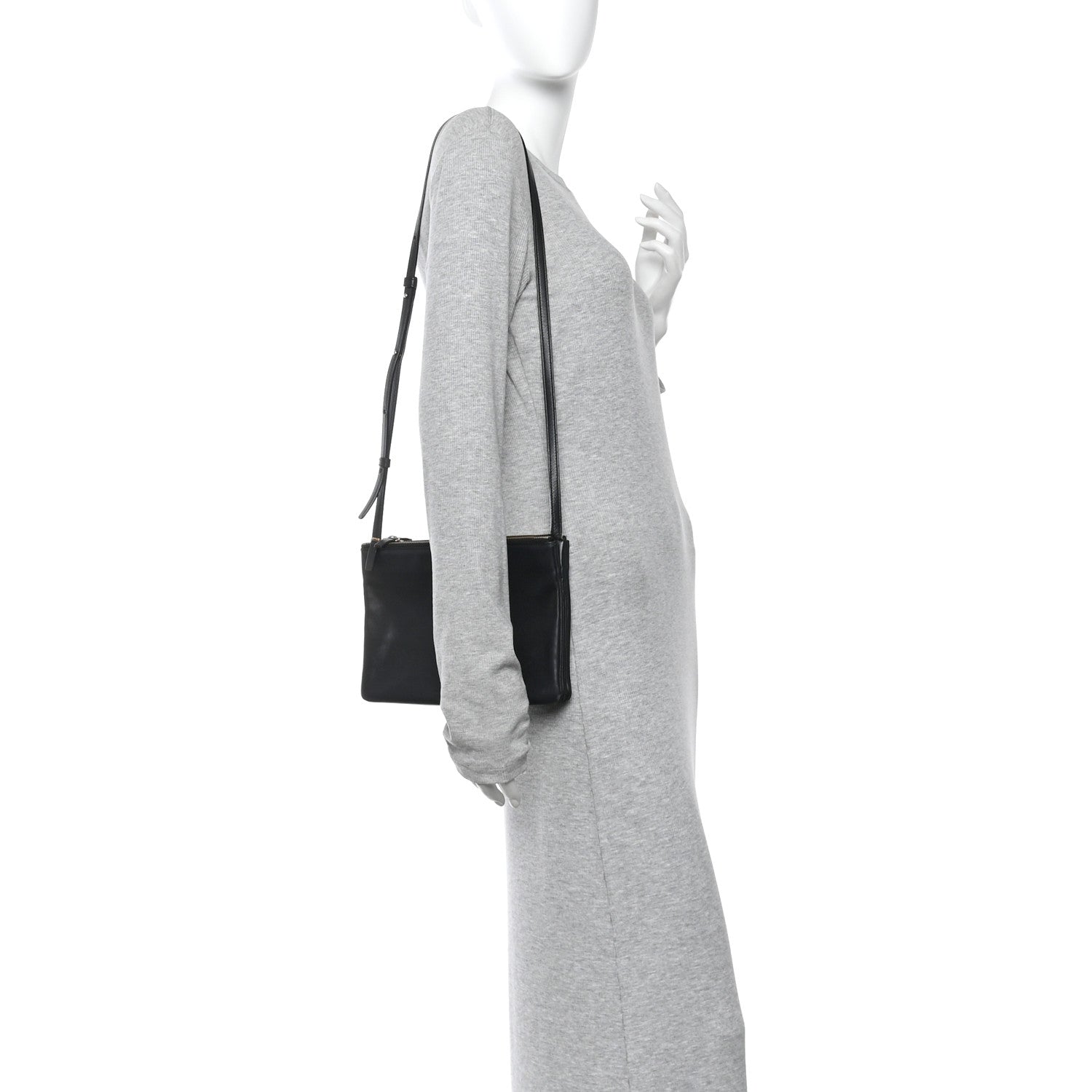 Celine Lambskin Large Trio Crossbody Bag Black 2 of 13