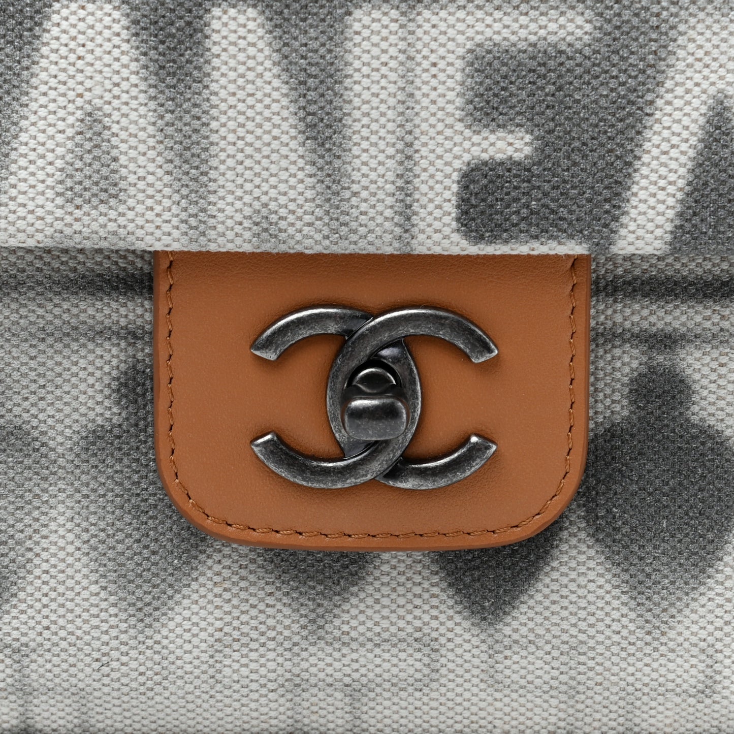 Canvas Iliad Flap Clutch Beige
