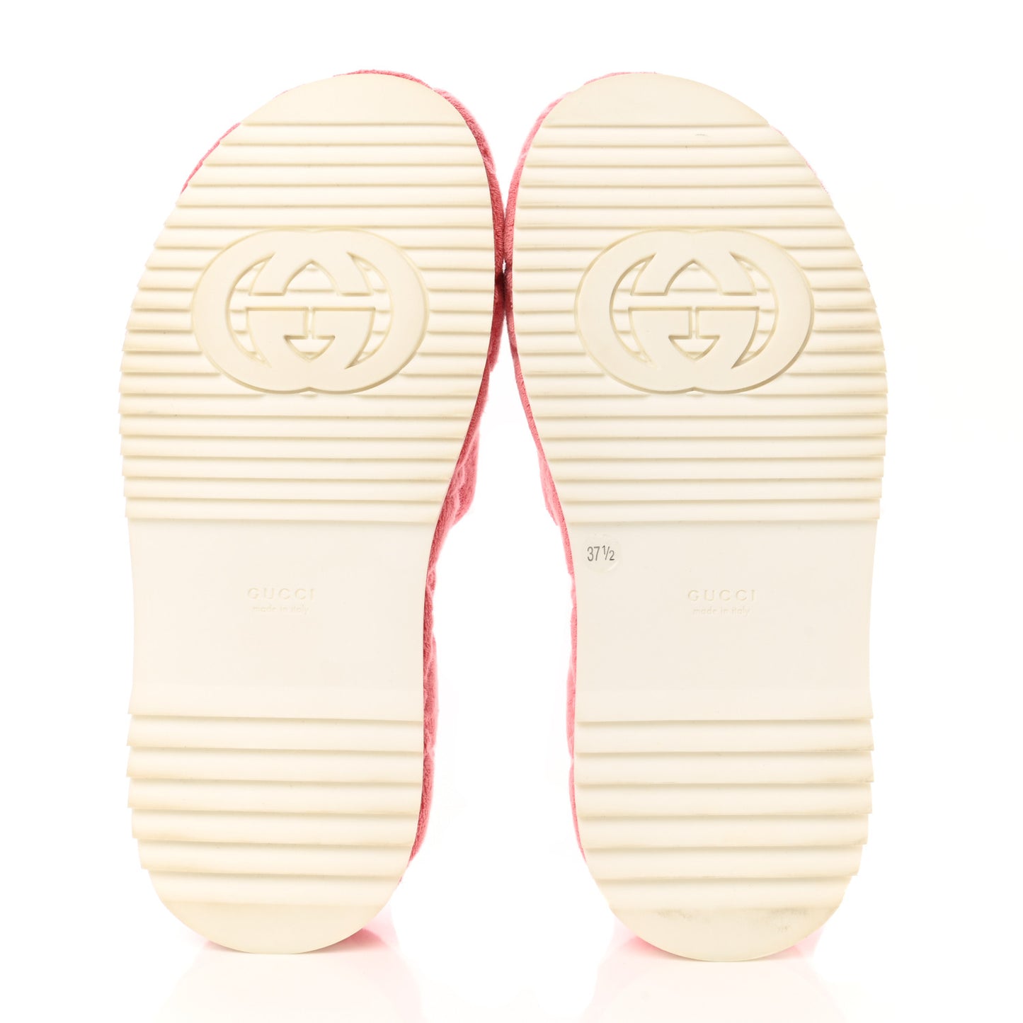 Terry Cloth GG Monogram Angelina Platform 55mm Slide Sandals 37.5 Wild Rose
