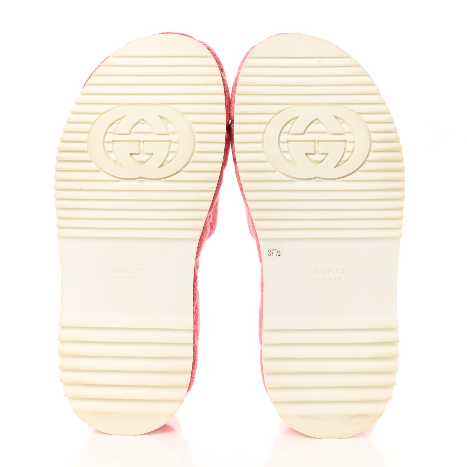 Gucci Terry Cloth GG Monogram Angelina Platform 55mm Slide Sandals 37.5 Wild Rose 5 of 9
