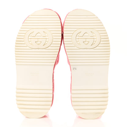 Gucci Terry Cloth GG Monogram Angelina Platform 55mm Slide Sandals 37.5 Wild Rose 5 of 9