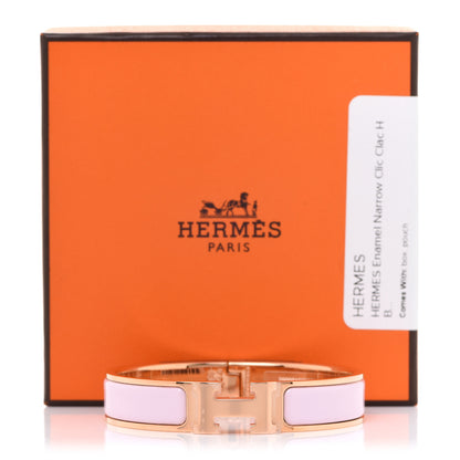 Hermes Enamel Narrow Clic Clac H Bracelet PM Rose Dragee 8 of 8