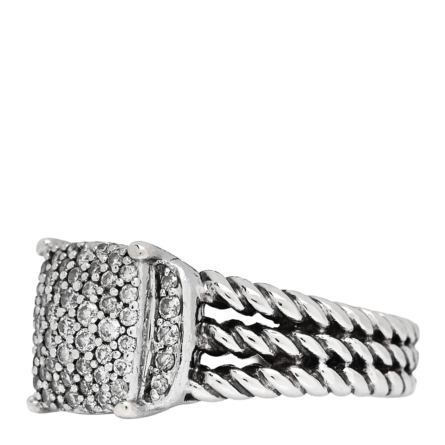 Sterling Silver Diamond 10mm Petite Wheaton Ring 51 5.75