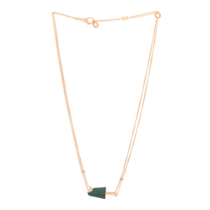 Bulgari 18K Rose Gold Diamond Malachite Gelati Necklace 3 of 6