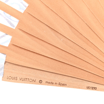 Louis Vuitton Sycamor Wood Cotton Monogram Tile Fan Blue 3 of 3