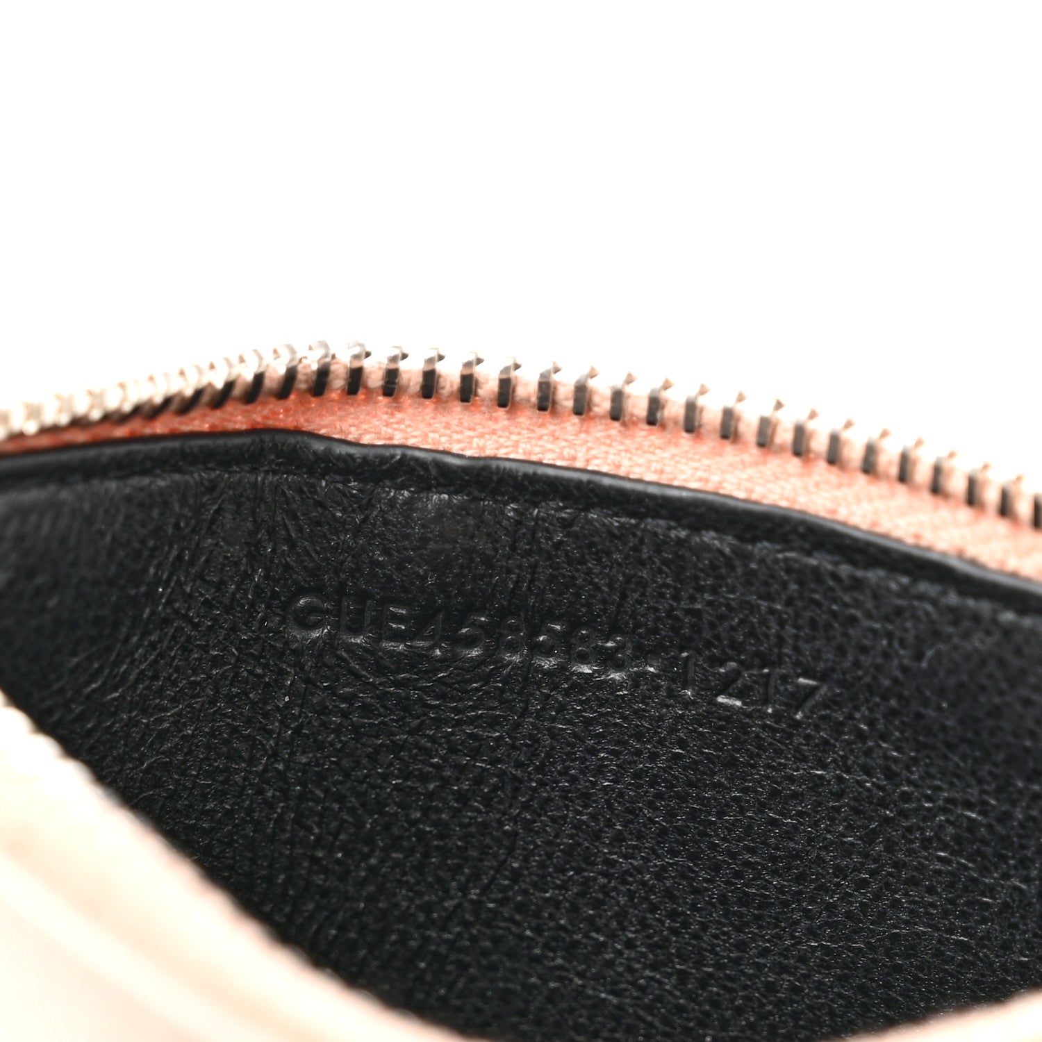 Saint Laurent Grained Calfskin 5 Fragments Zip Pouch Card Holder Rose Antic 7 of 7