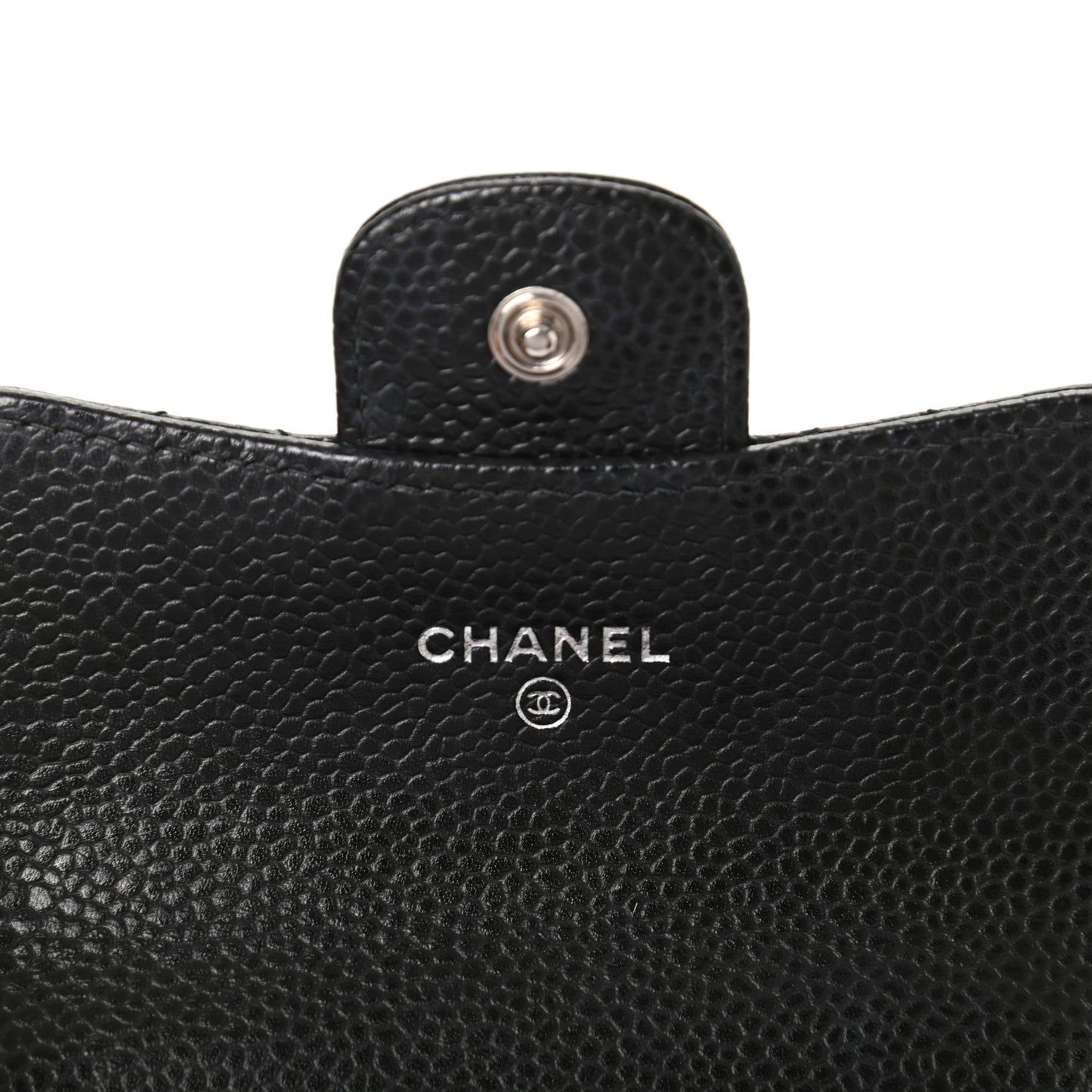 Caviar Quilted Flap Card Holder Black