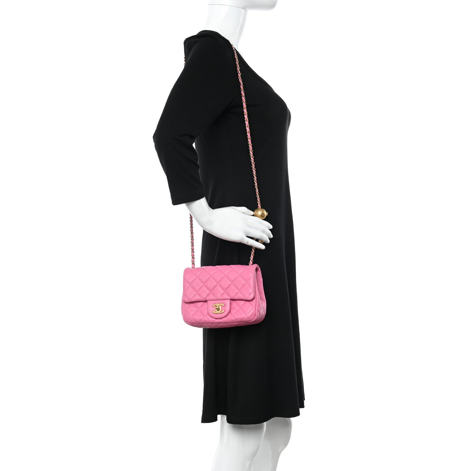 Chanel Lambskin Quilted Mini Pearl Crush Flap Pink 2 of 10