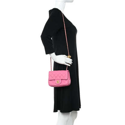 Chanel Lambskin Quilted Mini Pearl Crush Flap Pink 2 of 10
