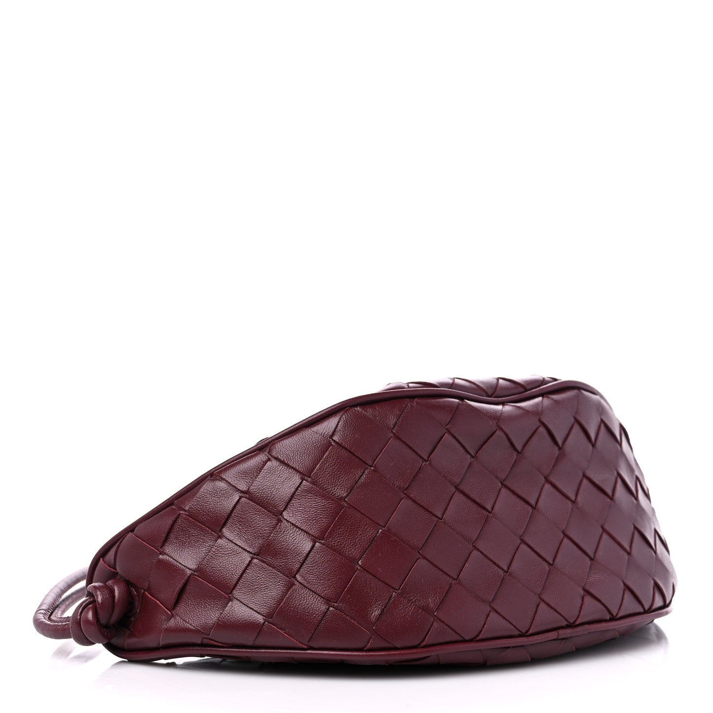 Nappa Intrecciato Half Moon Pouch On Strap Barolo