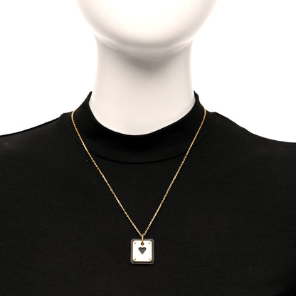 Hermes Gold Plated Swift As De Coeur Necklace Black 2 of 6