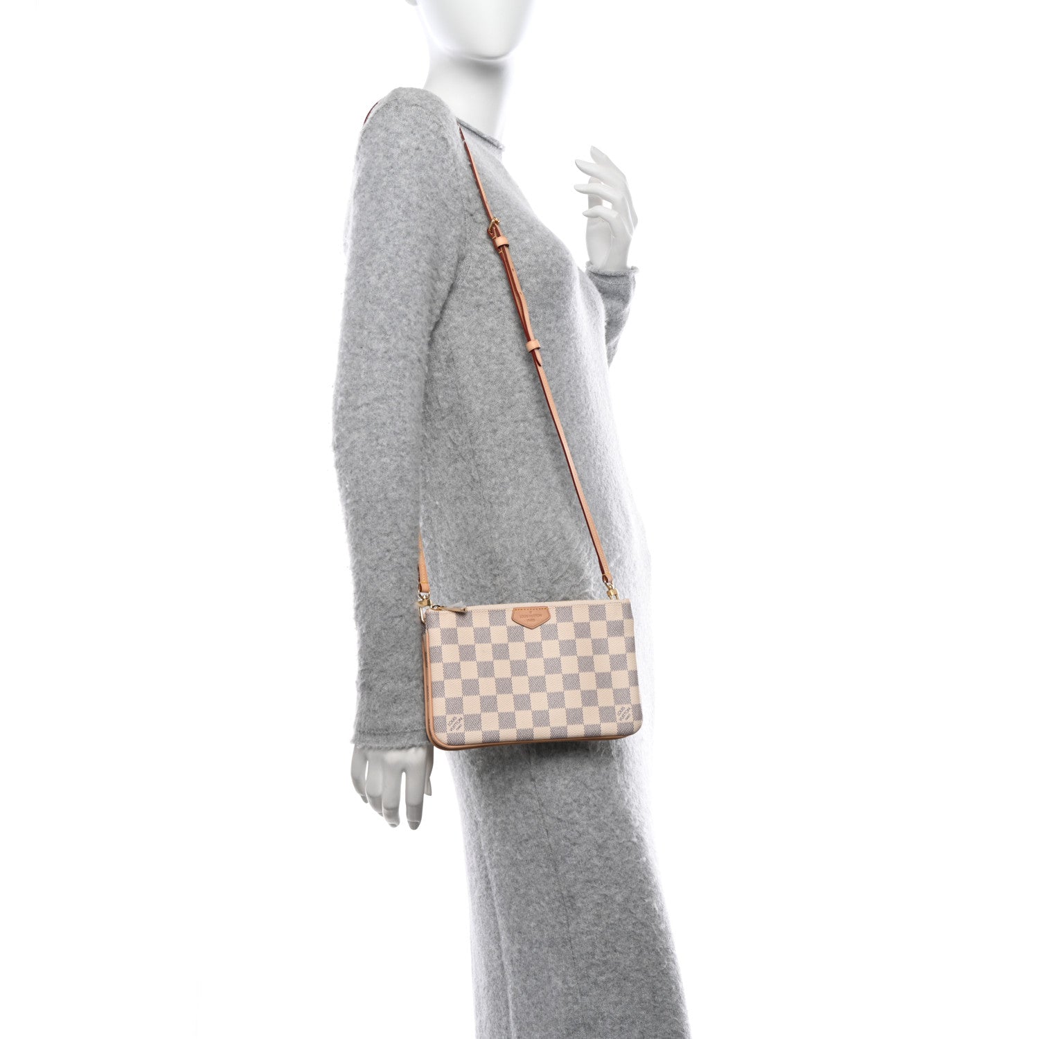 Louis Vuitton Damier Azur Double Zip Pochette 2 of 9