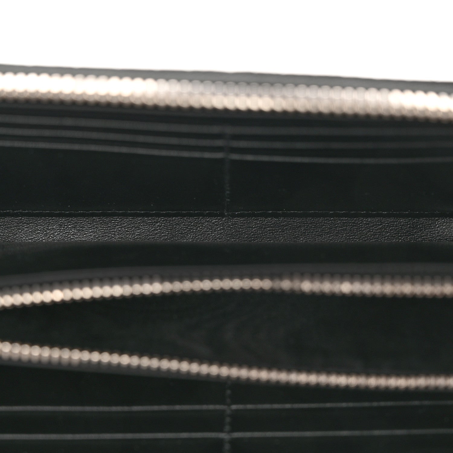 Saint Laurent Calfskin Crocodile Embossed Monogram Zip Around Wallet Black 5 of 7