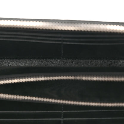 Saint Laurent Calfskin Crocodile Embossed Monogram Zip Around Wallet Black 5 of 7