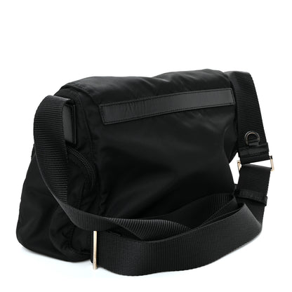 Prada Nylon Vela Saffiano Single Buckle Messenger Shoulder Bag Black 3 of 10
