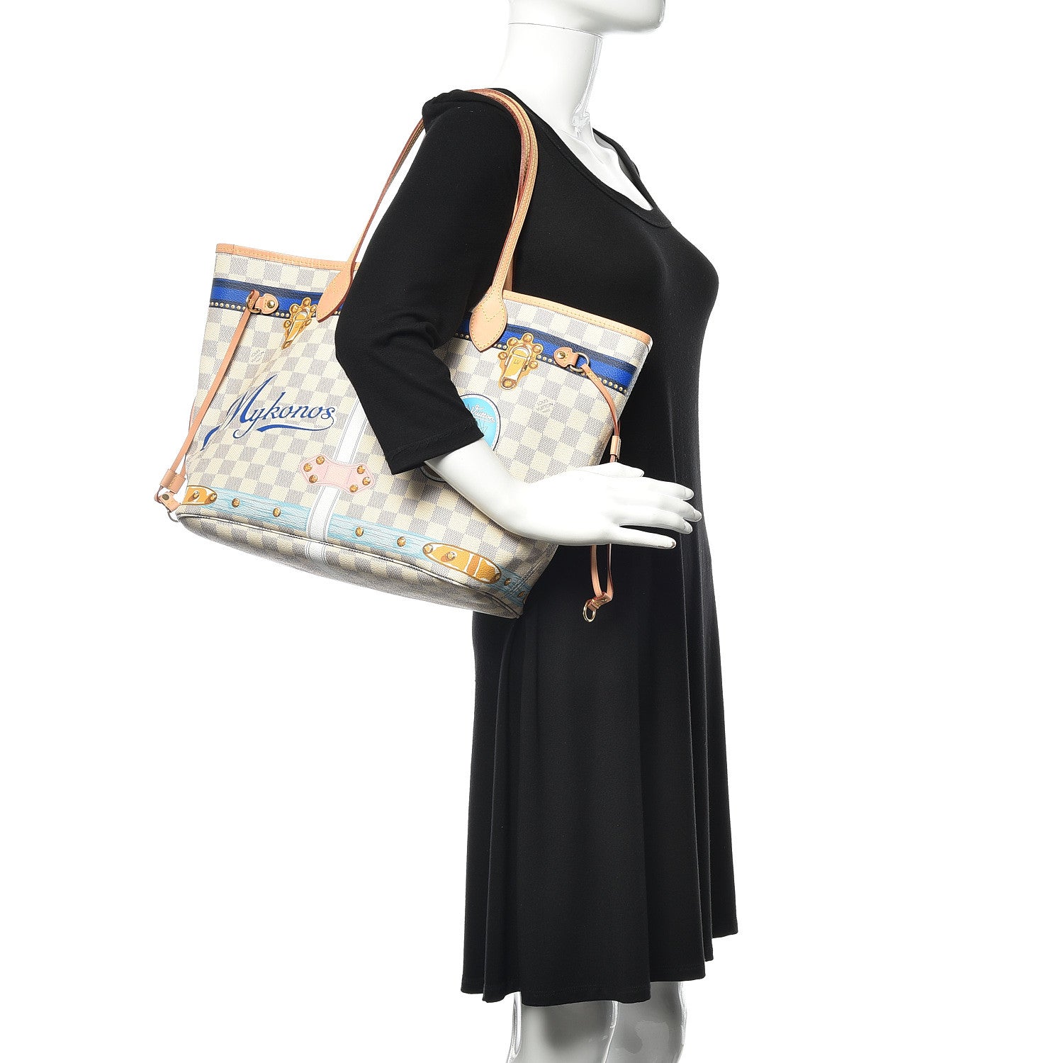 Louis Vuitton Damier Azur Summer Trunks Mykonos Neo Neverfull MM 2 of 14