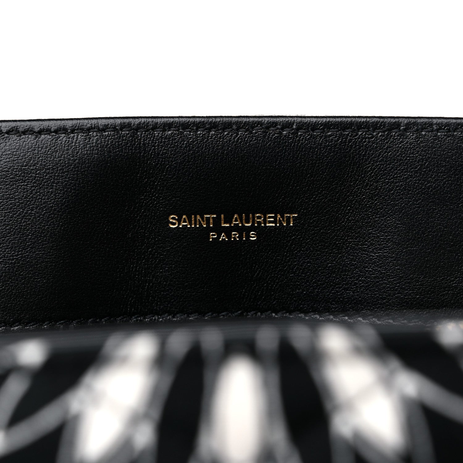 Saint Laurent Canvas Bandana Medium Loulou Chain Satchel Black White 6 of 9