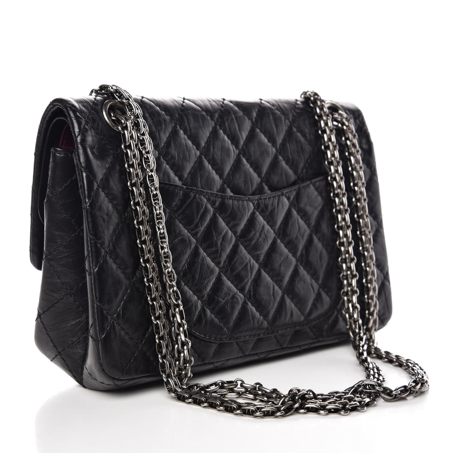 Aged Calfskin Quilted 2.55 Reissue 225 Flap Black