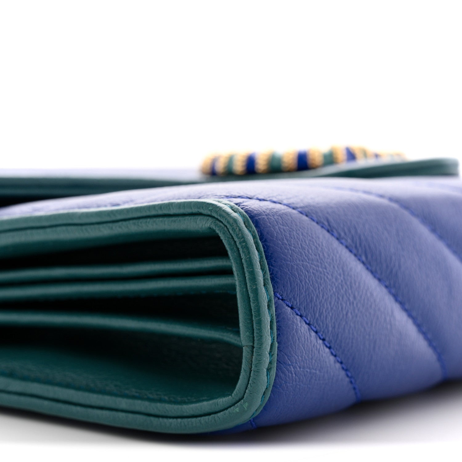 Gucci Azalea Calfskin Enamel Matelasse Diagonal Torchon GG Marmont