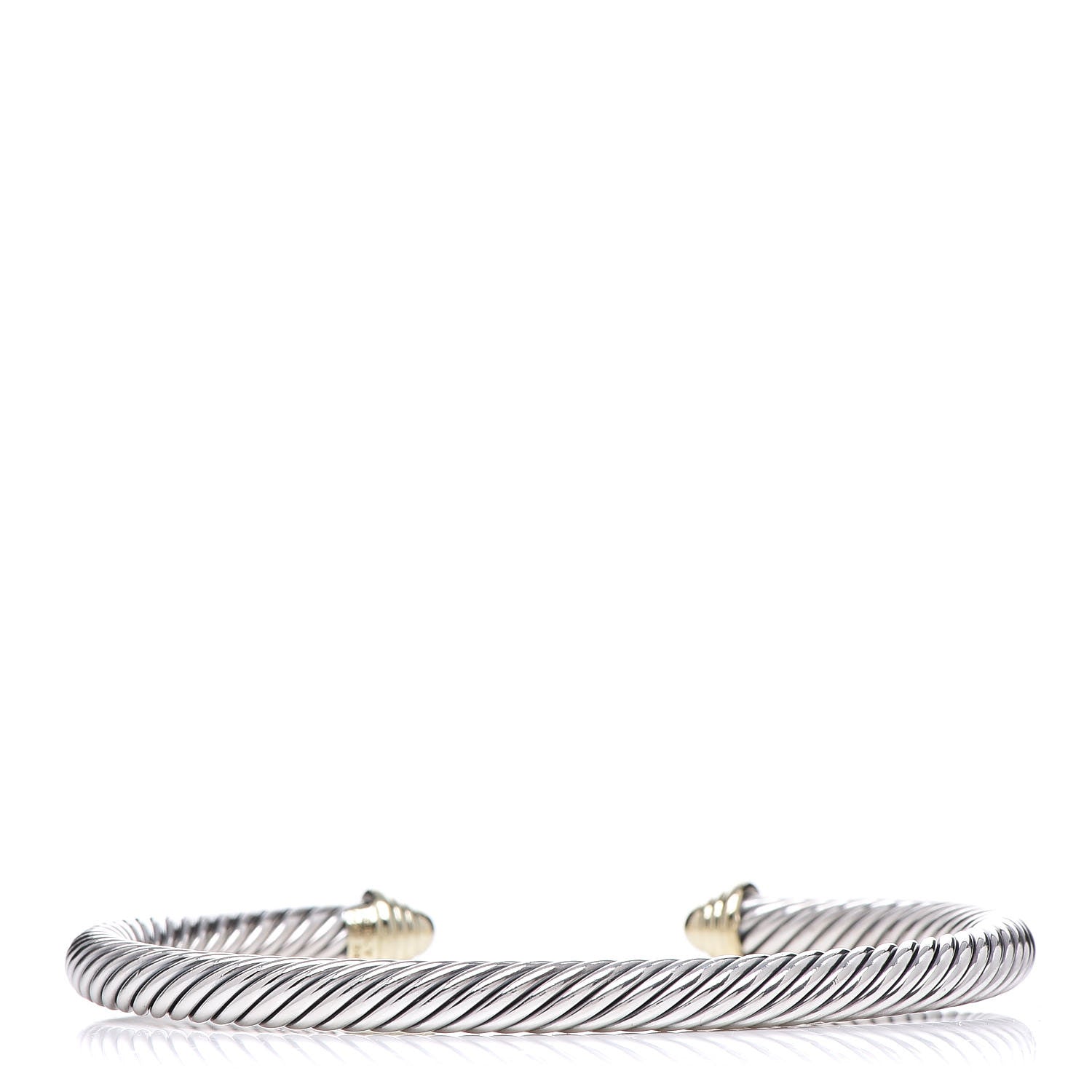 David Yurman Sterling Silver 14K Yellow Gold 5mm Cable Classics Bracelet 3 of 4