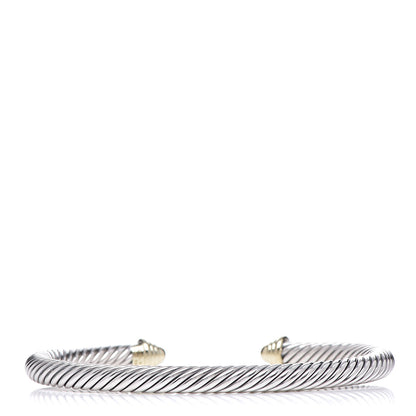 David Yurman Sterling Silver 14K Yellow Gold 5mm Cable Classics Bracelet 3 of 4