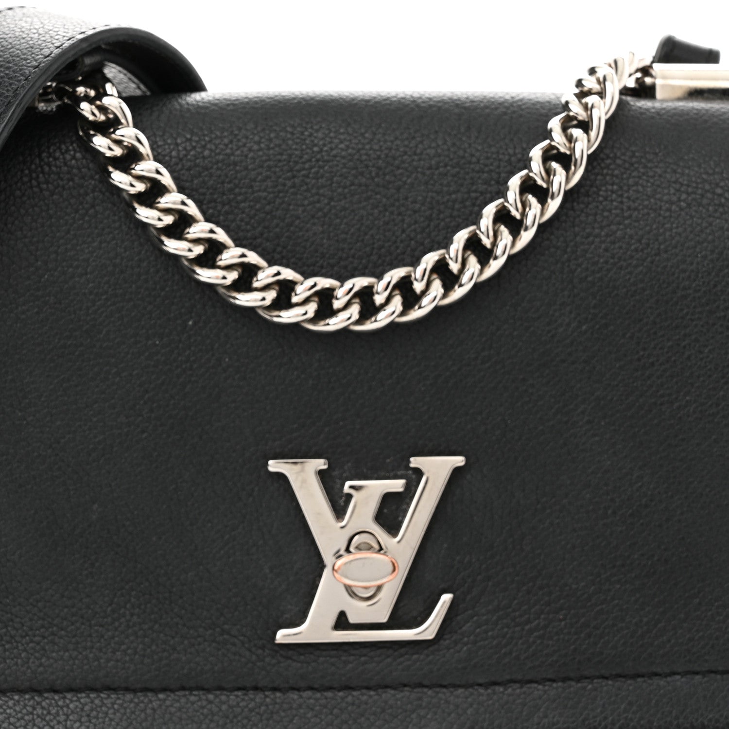 Louis Vuitton Calfskin Lockme II Chain Bag BB Black 7 of 14
