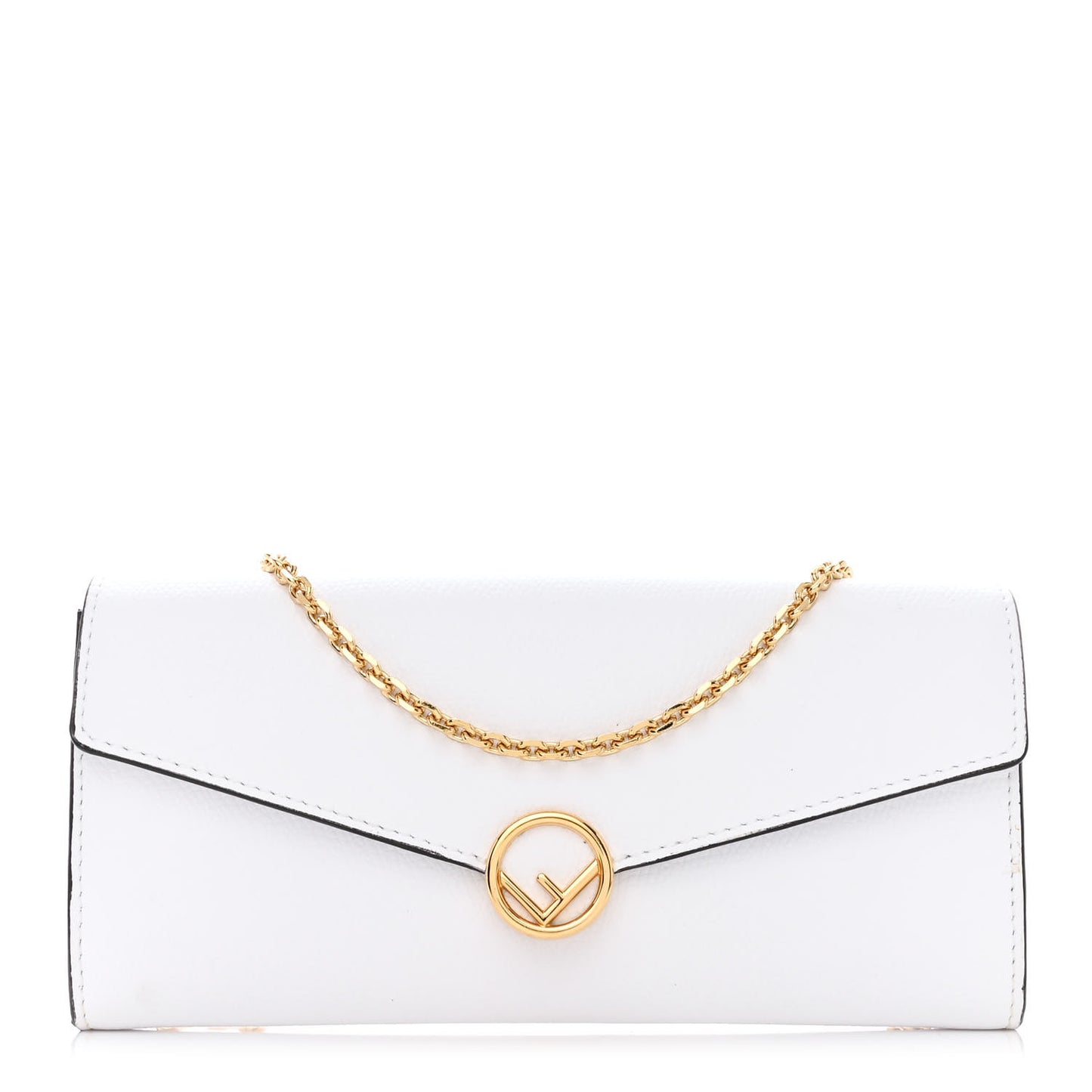 Vitello Cruise F is Fendi Continental Envelope Wallet on Chain Bianco