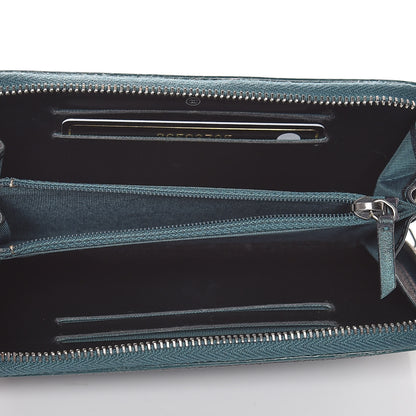 Chanel Iridescent Caviar Quilted Medium Filigree Zip Around Wallet Dark Turquoise 9 of 12