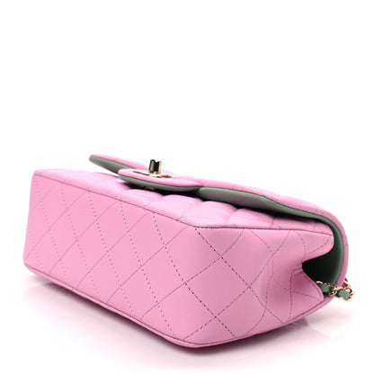 Chanel Lambskin Quilted Mini Top Handle Rectangular Flap Lilac Light Green 8 of 8