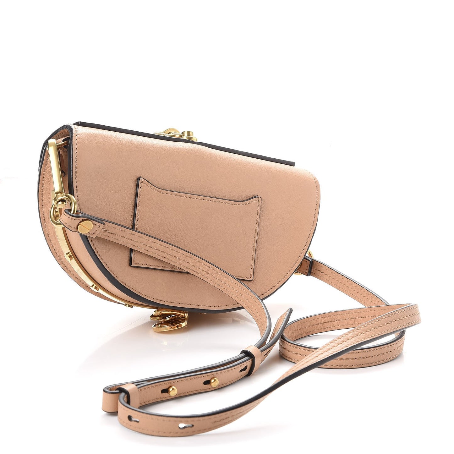 Suede Calfskin Constellation Studded Small Nile Bracelet Minaudiere Bag Blush Nude