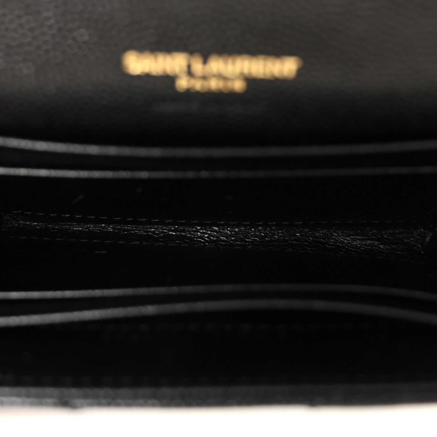 Saint Laurent Grain De Poudre Matelasse Chevron Small Monogram Envelope Wallet Black 5 of 7
