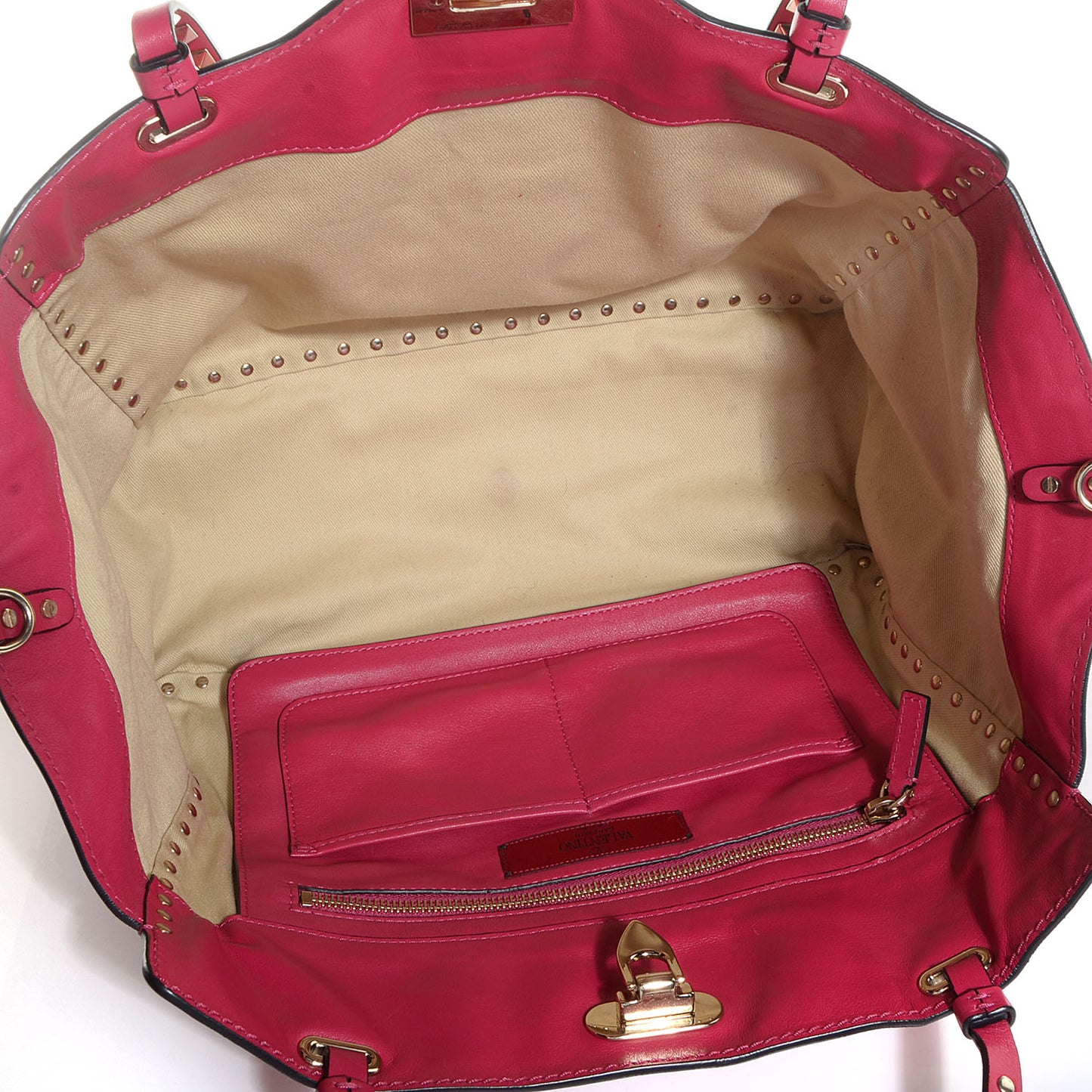Vitello Medium Rockstud Tote Cyclamin