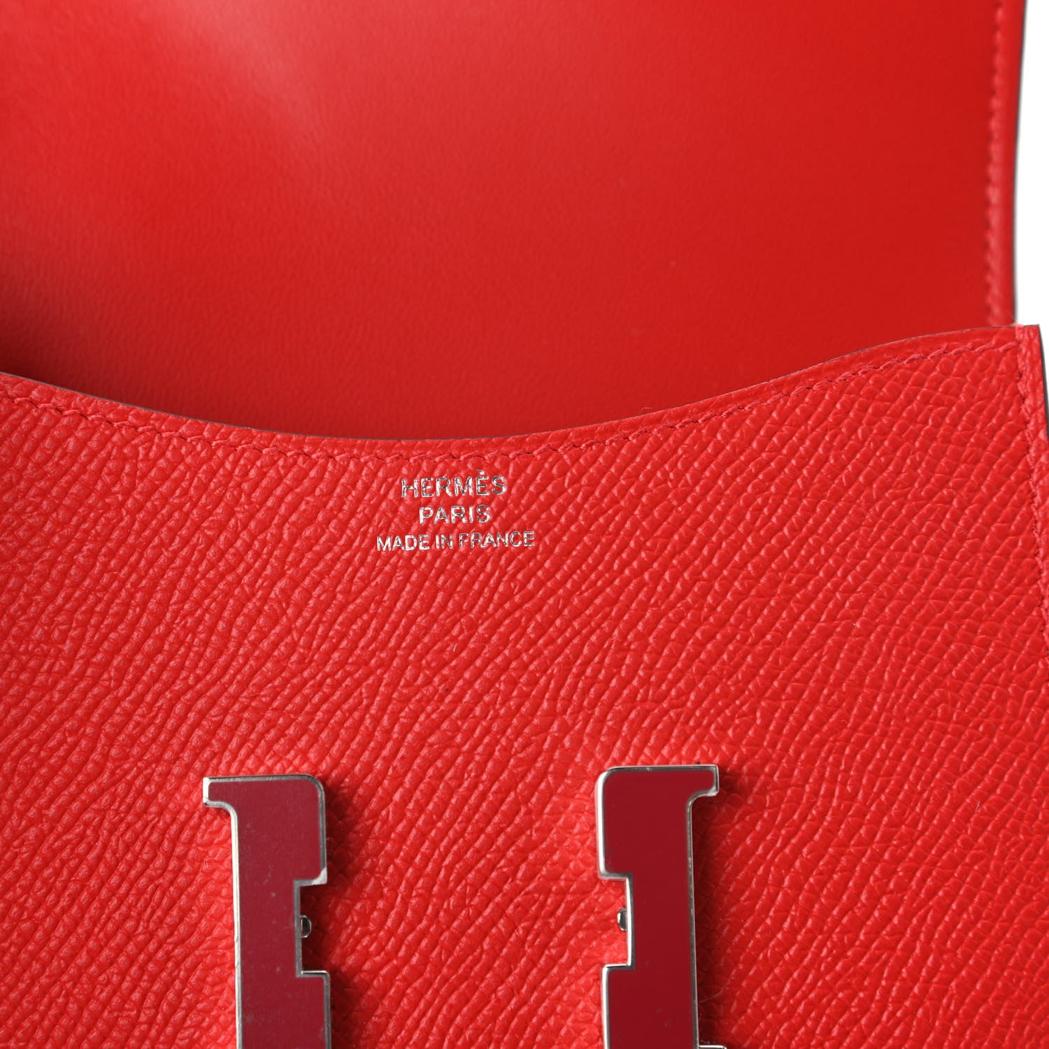 Hermes Epsom Enamel Constance Slim Wallet Rouge de Coeur Rubis 8 of 11