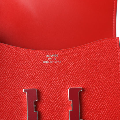 Hermes Epsom Enamel Constance Slim Wallet Rouge de Coeur Rubis 8 of 11