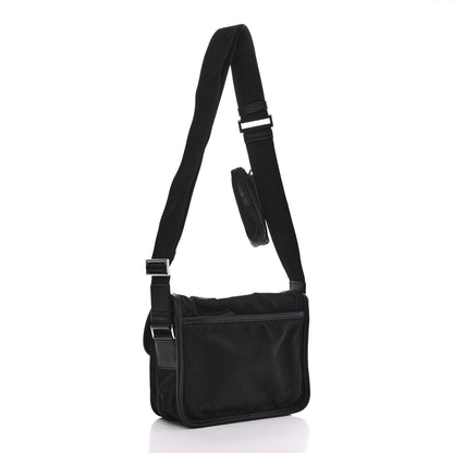 Prada Re-Nylon Saffiano Pocket Double Snap Buckle Shoulder Bag Black 3 of 12