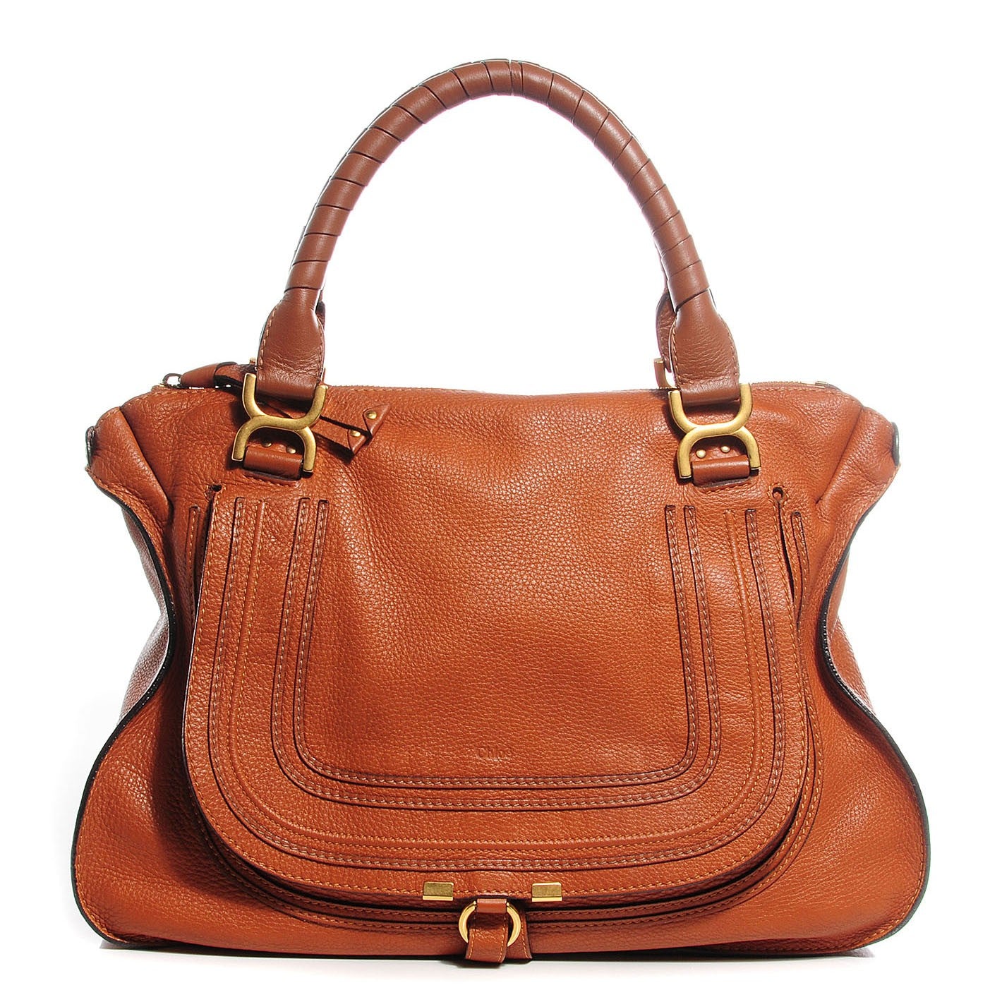 Calfskin Large Marcie Satchel Tan