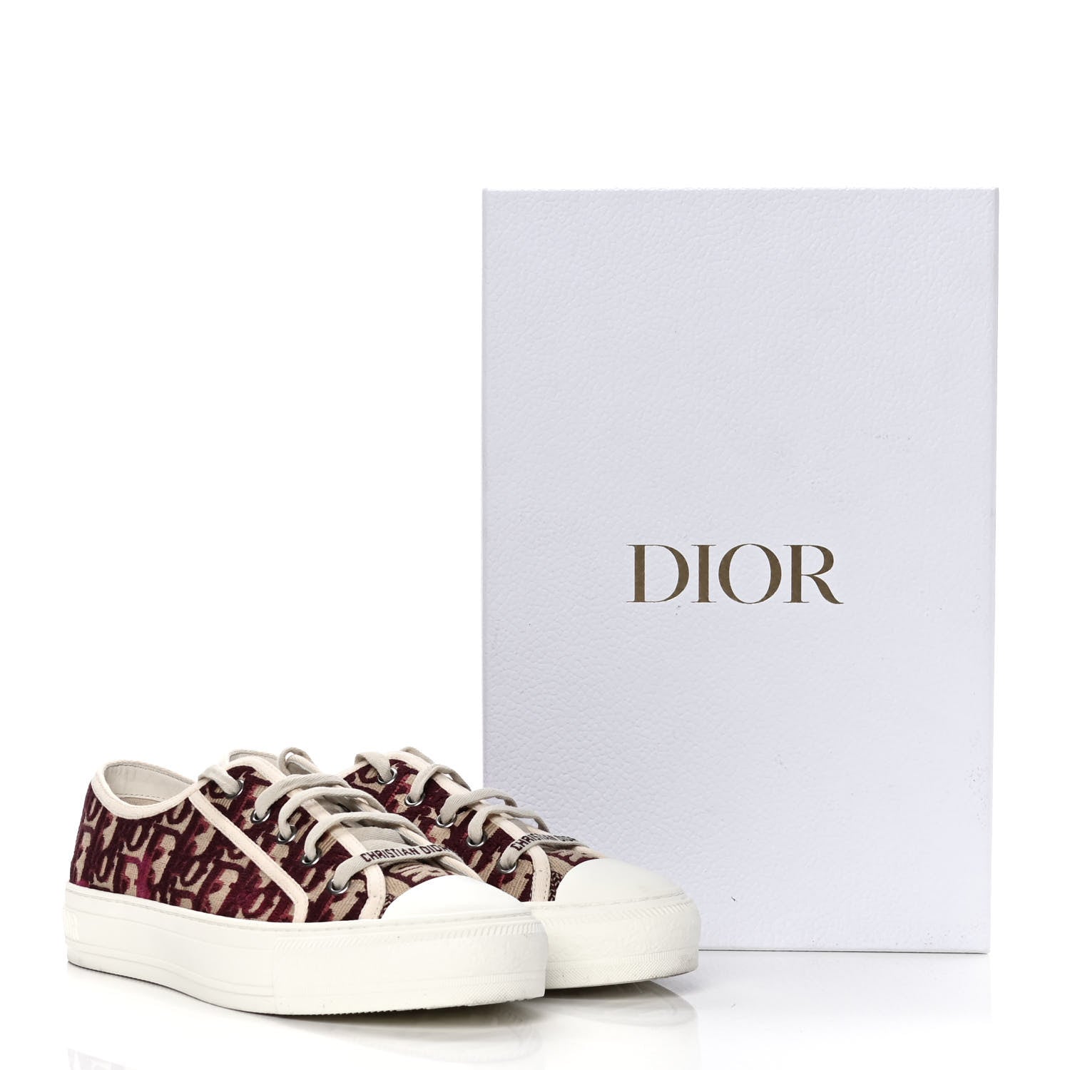 Christian Dior Canvas Oblique Walk'N'Dior Low Top Sneakers 38.5 Deep Amaranth 10 of 10