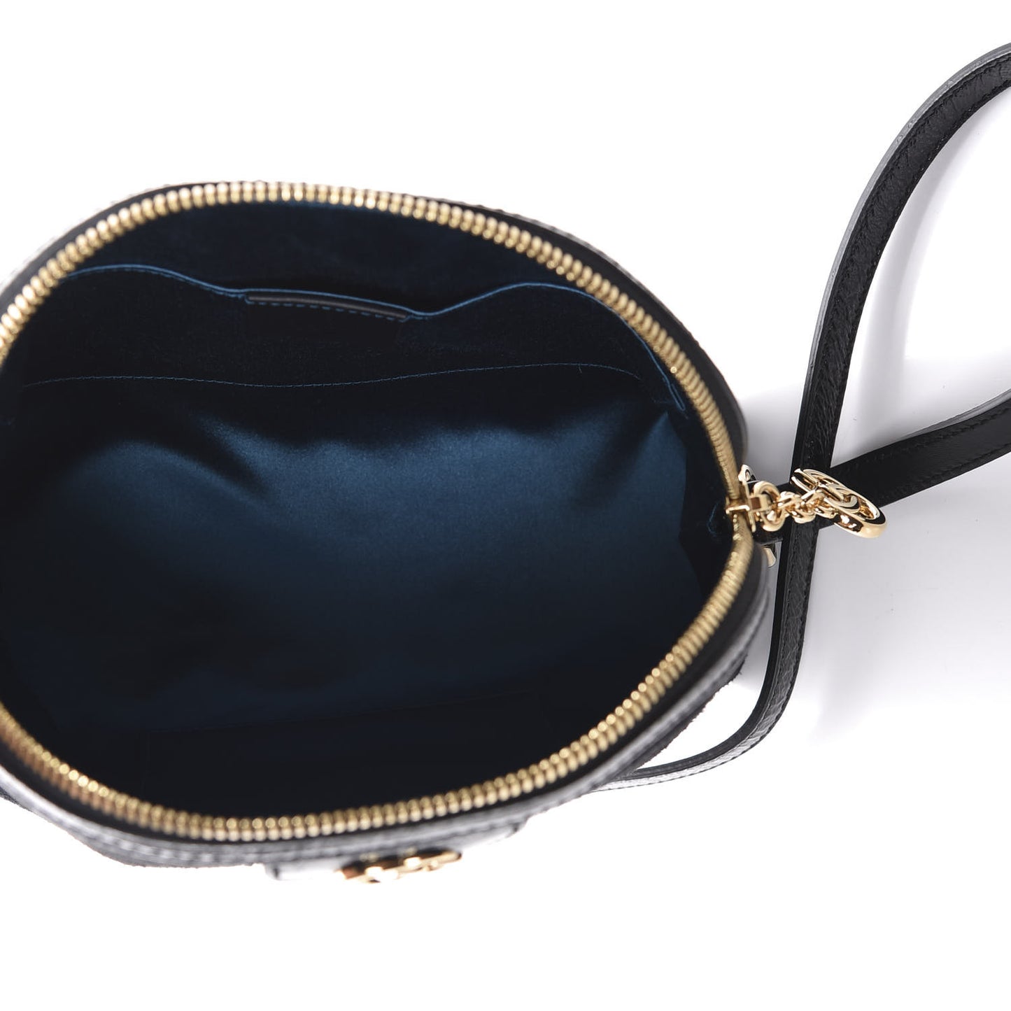 Suede Patent Web GG Small Ophidia Dome Shoulder Bag Black
