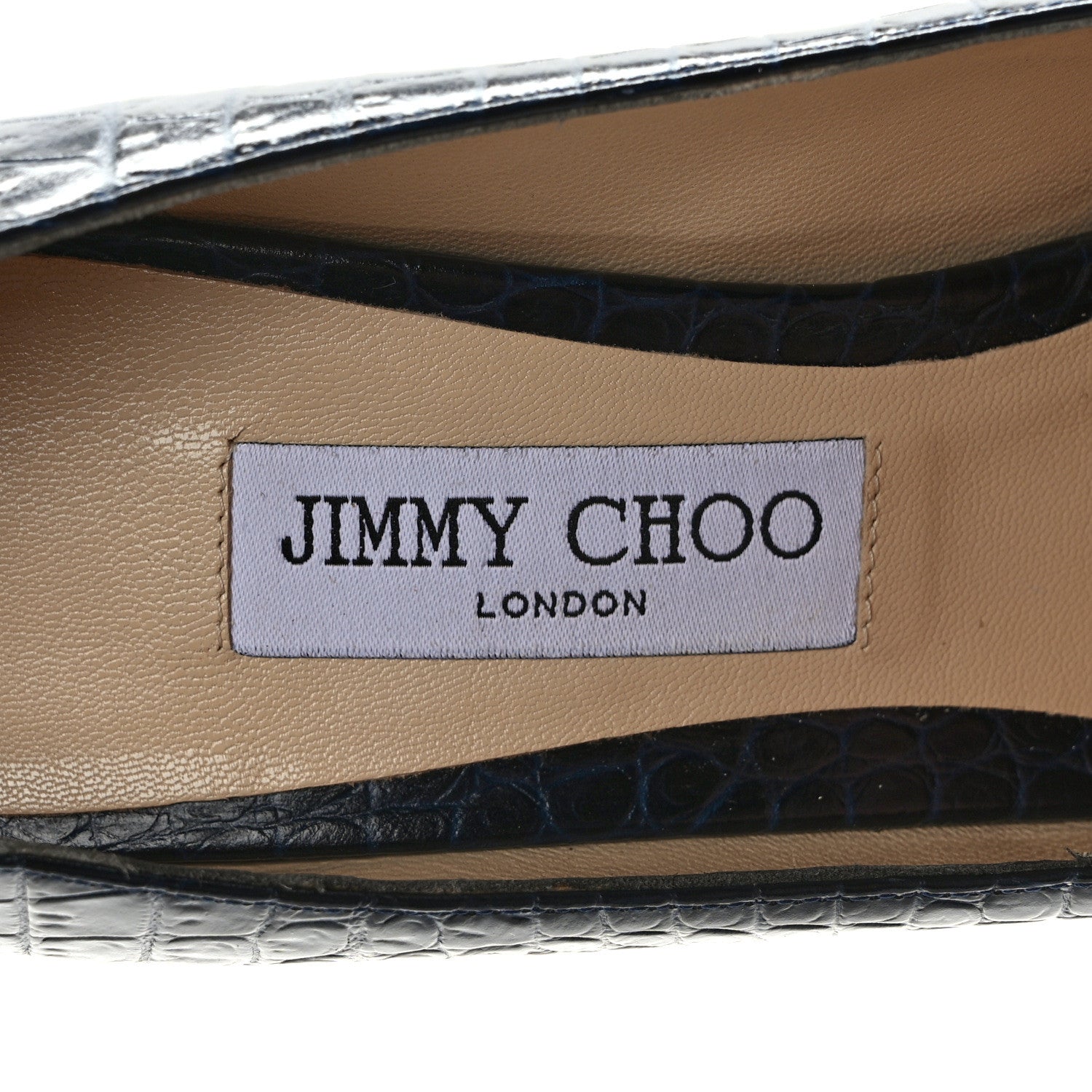 Jimmy Choo Crocodile Embossed Calfskin Love 85 Pump 41 Black 7 of 8