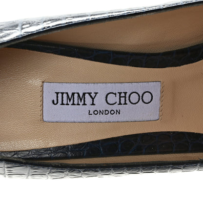 Jimmy Choo Crocodile Embossed Calfskin Love 85 Pump 41 Black 7 of 8
