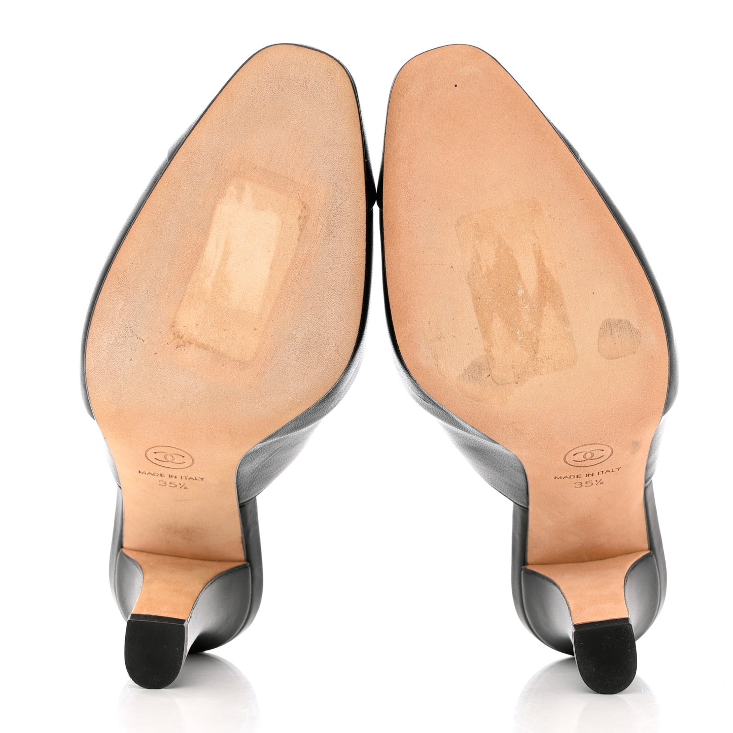 Lambskin Cap Toe CC Mules 35.5 Black